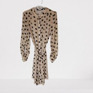 Iris Setlakwe Dress Size 4 In Butter/Tan/Black Polka Dots